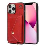 Crossbody Wallet Card Bag Phone Case For iPhone 13 Pro Max(Red)