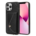 Crossbody Wallet Card Bag Phone Case For iPhone 13 Pro Max(Black)