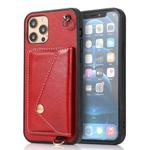 Crossbody Wallet Card Bag Phone Case For iPhone 12 Pro Max(Red)