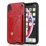 For iPhone X / XS Crossbody Wallet Card Bag Phone Case(Red)