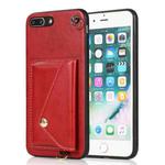 For iPhone SE 2022 / SE 2020 / 8 / 7 Crossbody Wallet Card Bag Phone Case(Red)