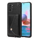 For Xiaomi Redmi Note 10 Crossbody Wallet Card Bag Phone Case(Black)