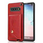 For Samsung Galaxy S10 Crossbody Wallet Card Bag Phone Case(Red)