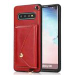 For Samsung Galaxy S10+ Crossbody Wallet Card Bag Phone Case(Red)