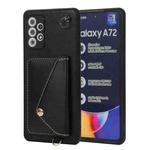 For Samsung Galaxy A72 4G / 5G Crossbody Wallet Card Bag Phone Case(Black)