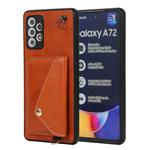 For Samsung Galaxy A72 4G / 5G Crossbody Wallet Card Bag Phone Case(Orange)