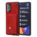 For Samsung Galaxy A72 4G / 5G Crossbody Wallet Card Bag Phone Case(Red)