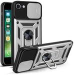 For iPhone SE 2022 / SE 2020 / 8 / 7 Sliding Camera Cover Design TPU+PC Phone Protective Case (Silver)