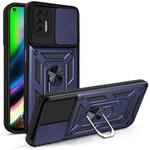 For Motorola Moto G9 Plus Sliding Camera Cover Design TPU+PC Phone Protective Case(Blue)