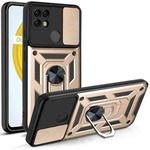 For OPPO Realme C21/C20/C11 2021 Sliding Camera Cover Design TPU+PC Phone Protective Case(Gold)