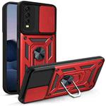 For vivo Y20/Y20i/Y20s/Y30 Sliding Camera Cover Design TPU+PC Phone Protective Case(Red)