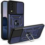 For vivo Y20/Y20i/Y20s/Y30 Sliding Camera Cover Design TPU+PC Phone Protective Case(Blue)