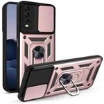 For vivo Y20/Y20i/Y20s/Y30 Sliding Camera Cover Design TPU+PC Phone Protective Case(Rose Gold)