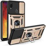 For Huawei Y6 2019 Sliding Camera Cover Design TPU+PC Phone Protective Case(Gold)