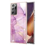 For Samsung Galaxy Note20 Ultra Electroplating Marble IMD TPU Phone Case(Purple 001)