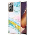 For Samsung Galaxy Note20 Ultra Electroplating Marble IMD TPU Phone Case(Green 004)