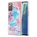 For Samsung Galaxy Note20 Electroplating IMD TPU Phone Case(Blue Marble)