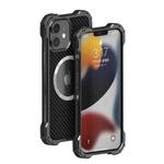 For iPhone 12 R-JUST RJ51 Hollow Shockproof Metal Protective Phone Case (Dark Grey)