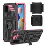 For Samsung Galaxy A21s Kickstand Detachable Armband Phone Case(Pink)