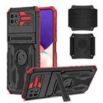 For Samsung Galaxy A22 5G Kickstand Detachable Armband Phone Case(Red)