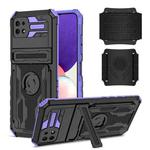 For Samsung Galaxy A22 5G Kickstand Detachable Armband Phone Case(Purple)