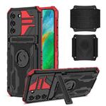 For Samsung Galaxy S21 5G Kickstand Detachable Armband Phone Case(Red)