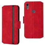 For Huawei Y6 (2019) / Honor 8A Retro Frosted Oil Side Horizontal Flip Case with Holder & Card Slots(Red)