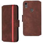 For Huawei Y6 (2019) / Honor 8A Retro Frosted Oil Side Horizontal Flip Case with Holder & Card Slots(Wine Red)