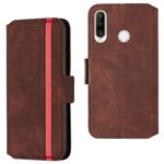 For Huawei P30 lite Retro Frosted Oil Side Horizontal Flip Case with Holder & Card Slots(Wine Red)