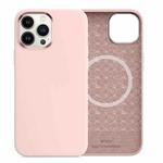 For iPhone 13 Pro Max WiWU Magsafe Magnetic Silicone Phone Case (Chalk Pink)