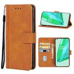 Leather Phone Case For OnePlus 10 Pro 5G(Brown)