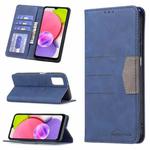 For Samsung Galaxy A03s 164 Version Magnetic Splicing Leather Phone Case(Blue)