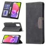 For Samsung Galaxy A03s 166 Version Magnetic Splicing Leather Phone Case(Black)