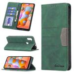 For Samsung Galaxy A11 Magnetic Splicing Leather Phone Case(Green)