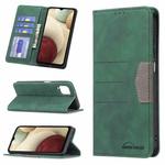 For Samsung Galaxy A12 Magnetic Splicing Leather Phone Case(Green)