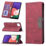 For Samsung Galaxy A22 5G Magnetic Splicing Leather Phone Case(Red)