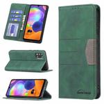 For Samsung Galaxy A31 Magnetic Splicing Leather Phone Case(Green)