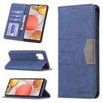 For Samsung Galaxy A42 5G Magnetic Splicing Leather Phone Case(Blue)