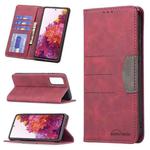 For Samsung Galaxy S20 FE Magnetic Splicing Leather Phone Case(Red)