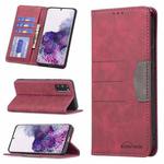 For Samsung Galaxy S20 Magnetic Splicing Leather Phone Case(Red)