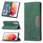 For Samsung Galaxy S21 5G Magnetic Splicing Leather Phone Case(Green)