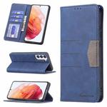 For Samsung Galaxy S21 5G Magnetic Splicing Leather Phone Case(Blue)
