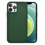 For iPhone 12 / 12 Pro WiWU PC + Calfskin Genuine Leather Phone Case(Green)