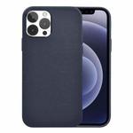 For iPhone 13 Pro WiWU PC + Calfskin Genuine Leather Phone Case (Navy Blue)