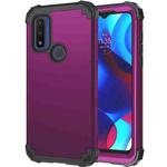 For Motorola G Pure 3 in 1 Shockproof PC + Silicone Protective Phone Case(Dark Purple + Black)