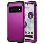 For Google Pixel 6 Pro 3 in 1 Shockproof PC + Silicone Protective Phone Case(Dark Purple + Black)