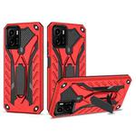 For vivo Y15s Shockproof TPU + PC Protective Phone Case with Holder(Red)