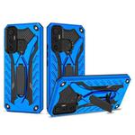 For Infinix Hot 11 Shockproof TPU + PC Protective Phone Case with Holder(Blue)