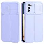 For Samsung Galaxy A02s / M02s Litchi Texture Sliding Camshield TPU Phone Case(Light Purple)