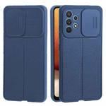 For Samsung Galaxy A32 4G Litchi Texture Sliding Camshield TPU Phone Case(Blue)